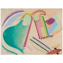 Rudolf Bauer, Abstrakt Komposition, pastel and pencil on paper
