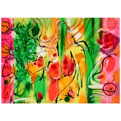 Gerome Kamrowski, Pink Garden, 1947, gouache, watercolor and brush and India ink on board