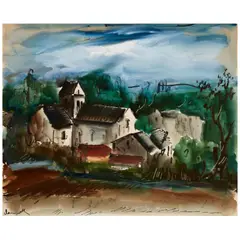 Village by Maurice de Vlaminck, gouache, watercolor and pen and India ink on paper, sold Nov 2025