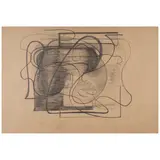 Amelia Peláez, Composición con manos y pies, circa 1934-1935, pencil on paper laid down on card
