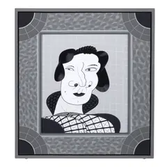 Jim Nutt, New things are a foot., 1983, acrylic on Masonite, in artist's frame
