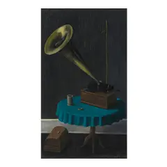 Gertrude Abercrombie, Small Phonograph, 1955, oil on panel