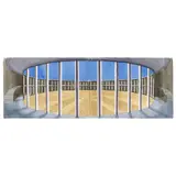 David Hockney, Courtyard, Palace of Carlos V. Alhambra, Granada (Second Version), 2004, watercolor on two sheets of paper