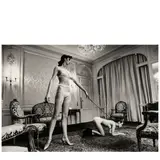 Helmut Newton, Leash (Paris), 1977, Gelatin silver print; signed