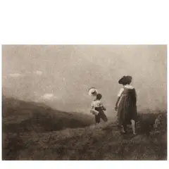 Children on a Hillside by Heinrich Kühn, c. 1908, Gum bichromate print, sold Oct 2025