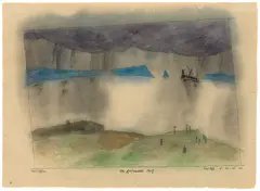 Das gestrandete Schiff by Lyonel Feininger, 1922, Aquarell und Tuschfeder auf Papier, sold Dec 2016