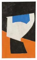 Composition abstraite by Serge Poliakoff, 1951, Gouache auf Strukturpapier, auf Pappe aufgezogen, sold Jun 2016