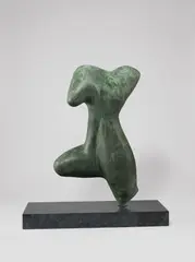 Seraph I by Bernhard Heiliger, 1950, Bronze mit grünlicher Patina, auf neuen schwarzen Steinsockel montiert. Höhe (ohne Sockel): 63,5 cm (25 in.), sold Jun 2016