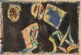 Pierre Alechinsky, Où est Sebastien Night ?, 1974, Tuschpinsel und Aquarell auf Japan, auf Leinwand aufgezogen