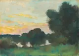 Lesser Ury, Märkischer See, 1895, Pastell auf Karton