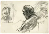 Lovis Corinth, Selbstbildnis vor Spiegel, Um 1920, Kreide auf Velin