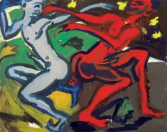 Tänzer II by Rainer Fetting, 1982, Kunstharz auf Leinwand, sold Dec 2007