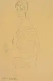 Studie zu: „Die Freundinnen by Gustav Klimt, Um 1916, Bleistift auf chamoisfarbenem Simili-Japan, sold May 2008
