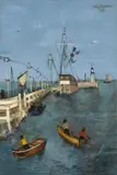 Felix Nussbaum, Seesteg in Ostende (2), 1929, Öl auf Leinwand