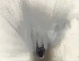 Otto Piene, Sylvester, 1972, Brandmalerei und Silberspray auf Leinwand