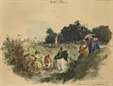 Adolph von Menzel, Blumenpflückende Frauen („Statt der Vorrede“)