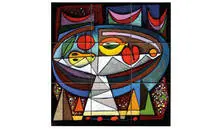 Ellamarie Woolley, Untitled, Painted and glazed ceramic plaque