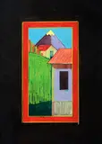 Ken Price, Town with Tall Mountain, 1974, Gouache and pastel on paper