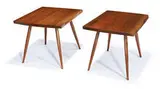 End tables (2) by George Nakashima, Executed c. 1954, sold Oct 2014