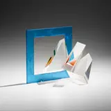 Michael Pavlik, Blue Gate with Red Pyramid (from the Gates and Passages series), 1995, cast and polished glass