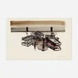 Guillermo Kuitca, Untitled, 1996, lithograph with hand-coloring