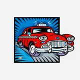 Burton Morris, Untitled (Red Taxi)