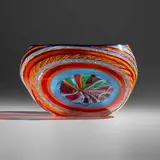 Vase by Massimiliano Schiavon, 2007, hand-blown and carved glass, sold Jul 2022