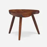 Plank stool by George Nakashima, American black walnut, sold Jul 2022