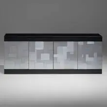 Paul Evans, Cityscape cabinet from the PE 600 series, c. 1980, chrome-plated steel, lacquered wood, glass