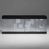 Paul Evans, Cityscape cabinet from the PE 600 series, c. 1980, chrome-plated steel, lacquered wood, glass