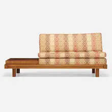 California Craft, Settee, c. 1960, walnut, upholstery
