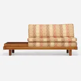 California Craft, Settee, c. 1960, walnut, upholstery