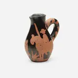 Picador pitcher by Pablo Picasso, 1952, red earthenware with paraffin decoration and black enamel, sold Jul 2022
