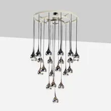 Esperia, Chandelier, c. 1965, chrome, steel, enameled metal