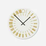 Tauba Auerbach, 24-hour wall clock, 2013, screenprinted composite, enameled aluminum, brass