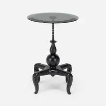 Marcel Wanders, New Antiques occasional table, 2005, smoked glass, lacquered composite, enameled brass, stainless steel