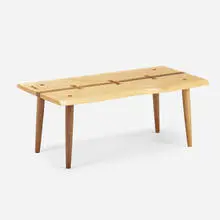 Michael Oates, Digging Through the Ash coffee table, 2021, ash, walnut, cherry