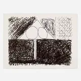 Madrid Suite D (from The Madrid Suite) by Robert Motherwell, 1966, lithograph on Arches Cover, sold Jun 2022