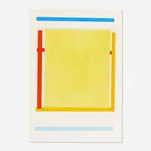 Yellow Flat by Imi Knoebel, 1996, lithograph in colors with hand-stenciling, sold Jun 2022