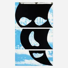 Vito Acconci, Face Flag, 1984, screenprint and lithograph in colors with gromets
