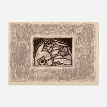 Pierre Alechinsky, Untitled (from the Lino-Litho portfolio), 1970, linocut and lithograph in colors