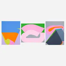 Sven Lukin, Untitled (three works from Portfolio #1), 1969, screenprints in colors