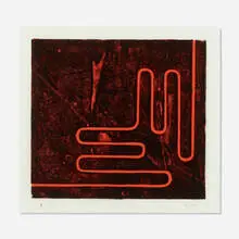 Donald Judd, Untitled (#25), 1961-1978, woodcut and oil paint on vellum