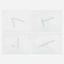 Fred Sandback, Four Variations of Two Diagonal Lines, 1976, etching with aquatint