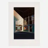 Richard Estes, 4 1/2 % Interest (from the Urban Landscapes No. 2 portfolio), 1979, screenprint in colors on Fabrino Cottone