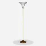 attribution Kurt Versen, Floor lamp, c. 1940, aluminum, brass, enameled brass