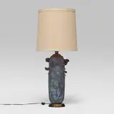 Modern, Table lamp, c. 1975, earthenware, linen shade