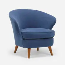 Concha armchair by Joaquim Tenreiro, 1950, upholstery, beech, sold Sep 2025