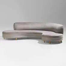 Sofa by Vladimir Kagan, upholstery, maple, sold Sep 2025