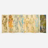 Sidney Garrett, Untitled (Eight-panel screen of Donatello's David), painted canvas over wood